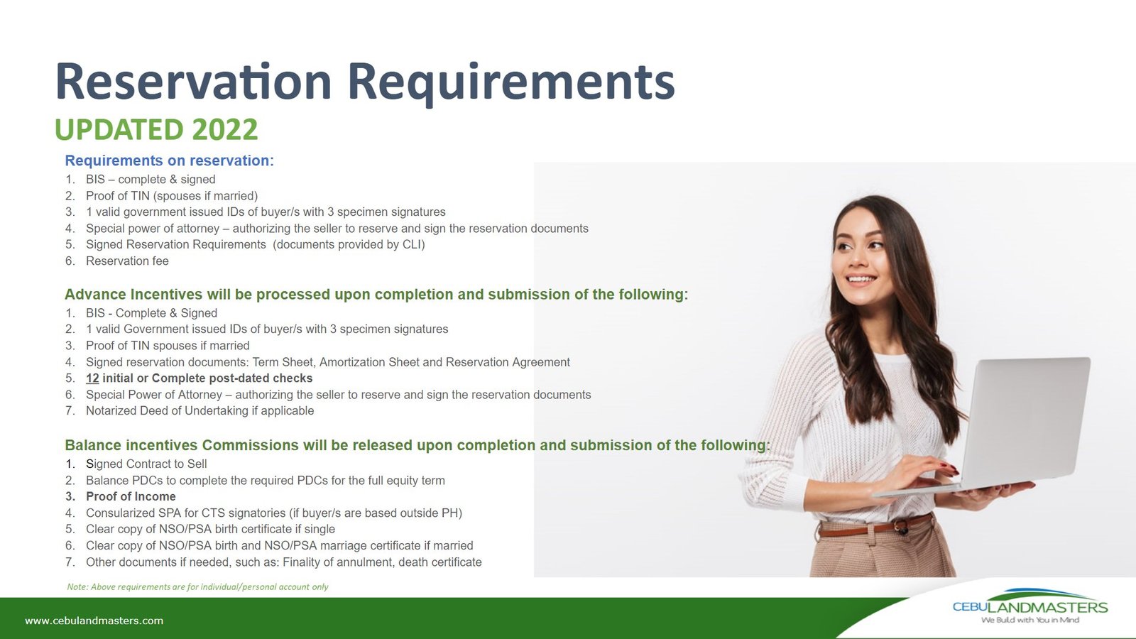 Reservation Requirements