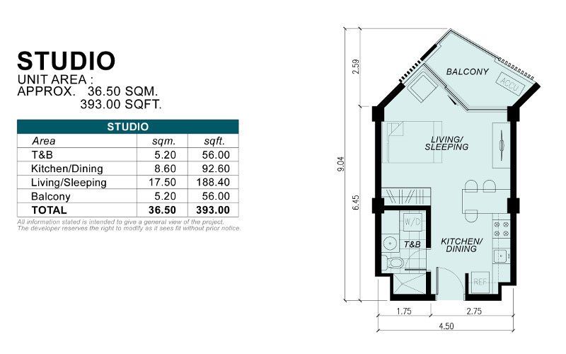 Studio Unit Floor Plan