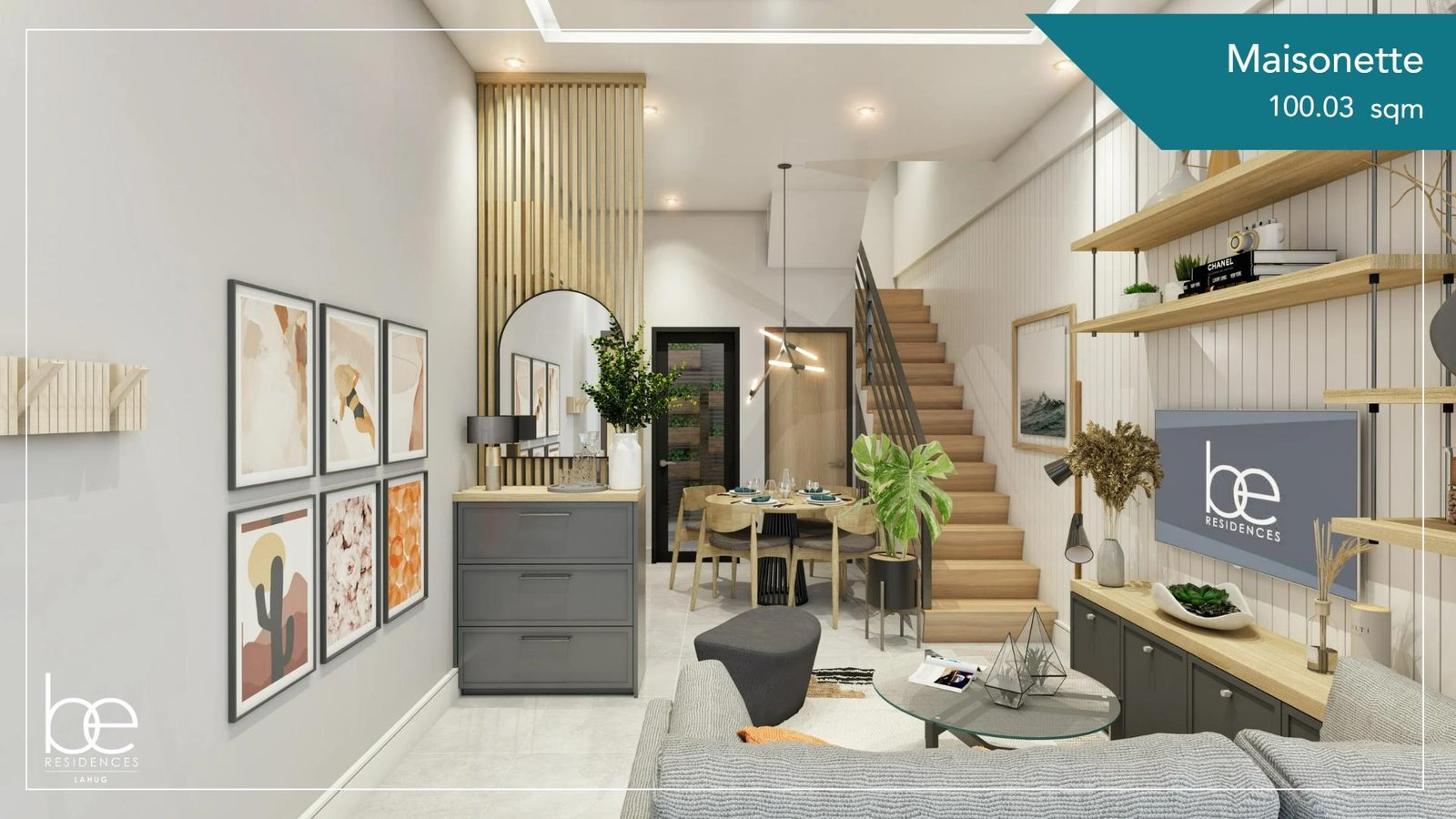 Be Residences Lahug maisonette living area
