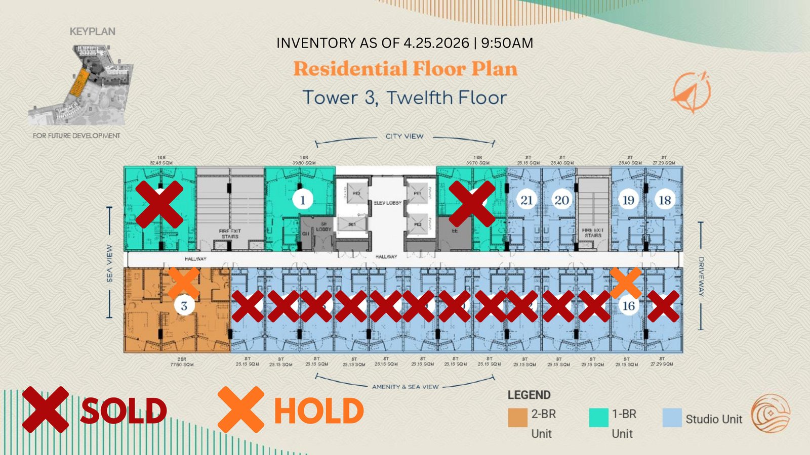 Tower 3 Inventory — 12th Floor · April 25, 2026