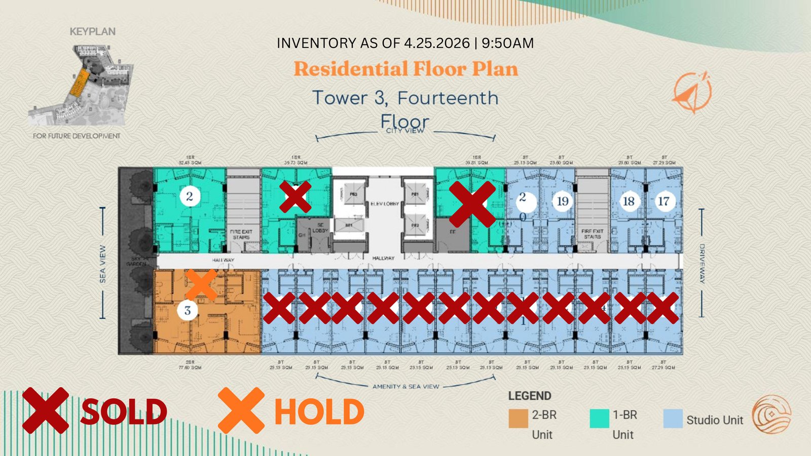 Tower 3 Inventory — 14th Floor · April 25, 2026