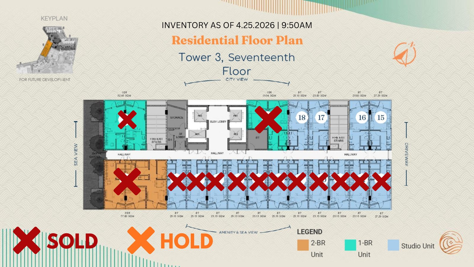 Tower 3 Inventory — 17th Floor · April 25, 2026