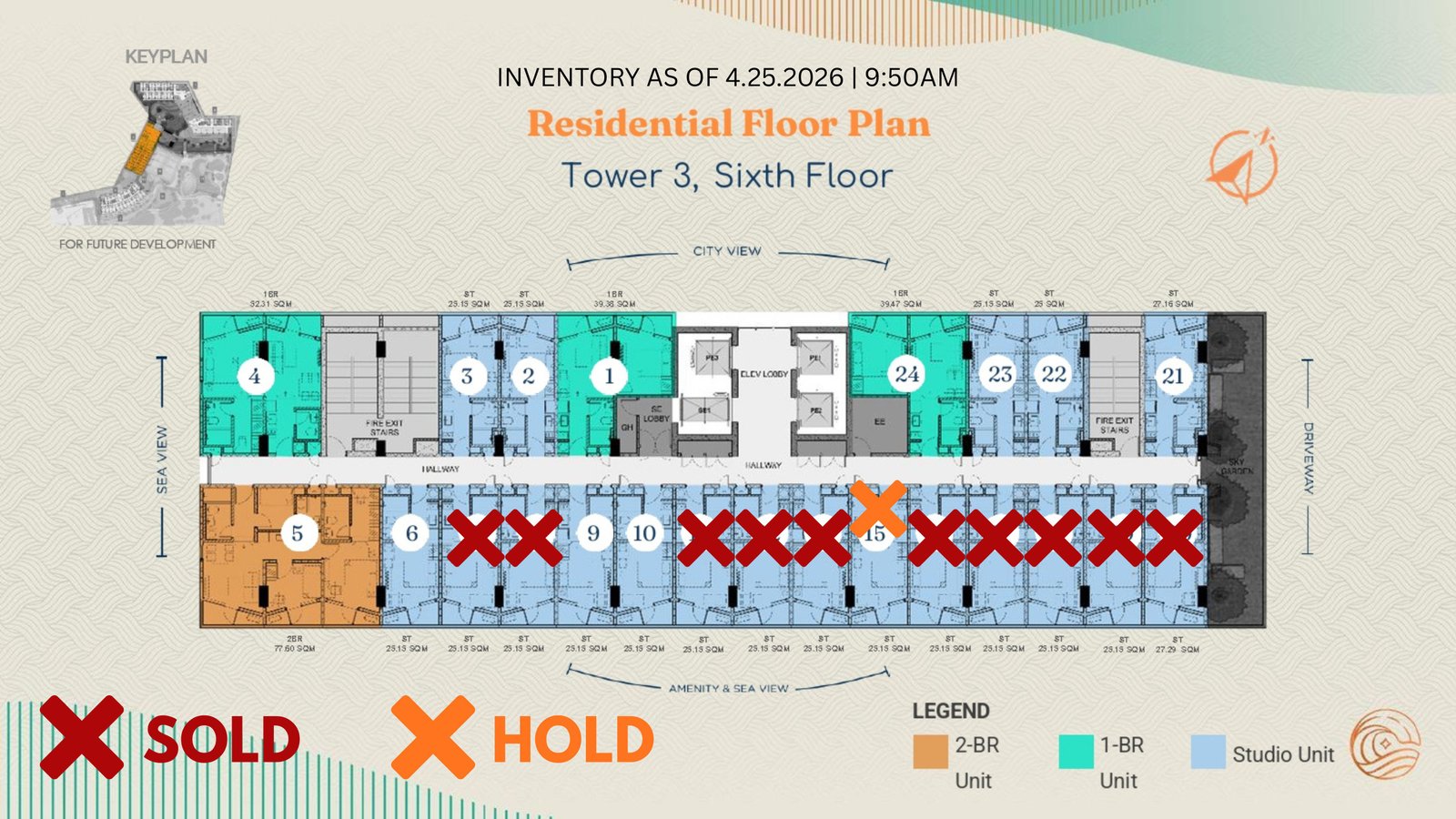 Tower 3 Inventory — 6th Floor · April 25, 2026