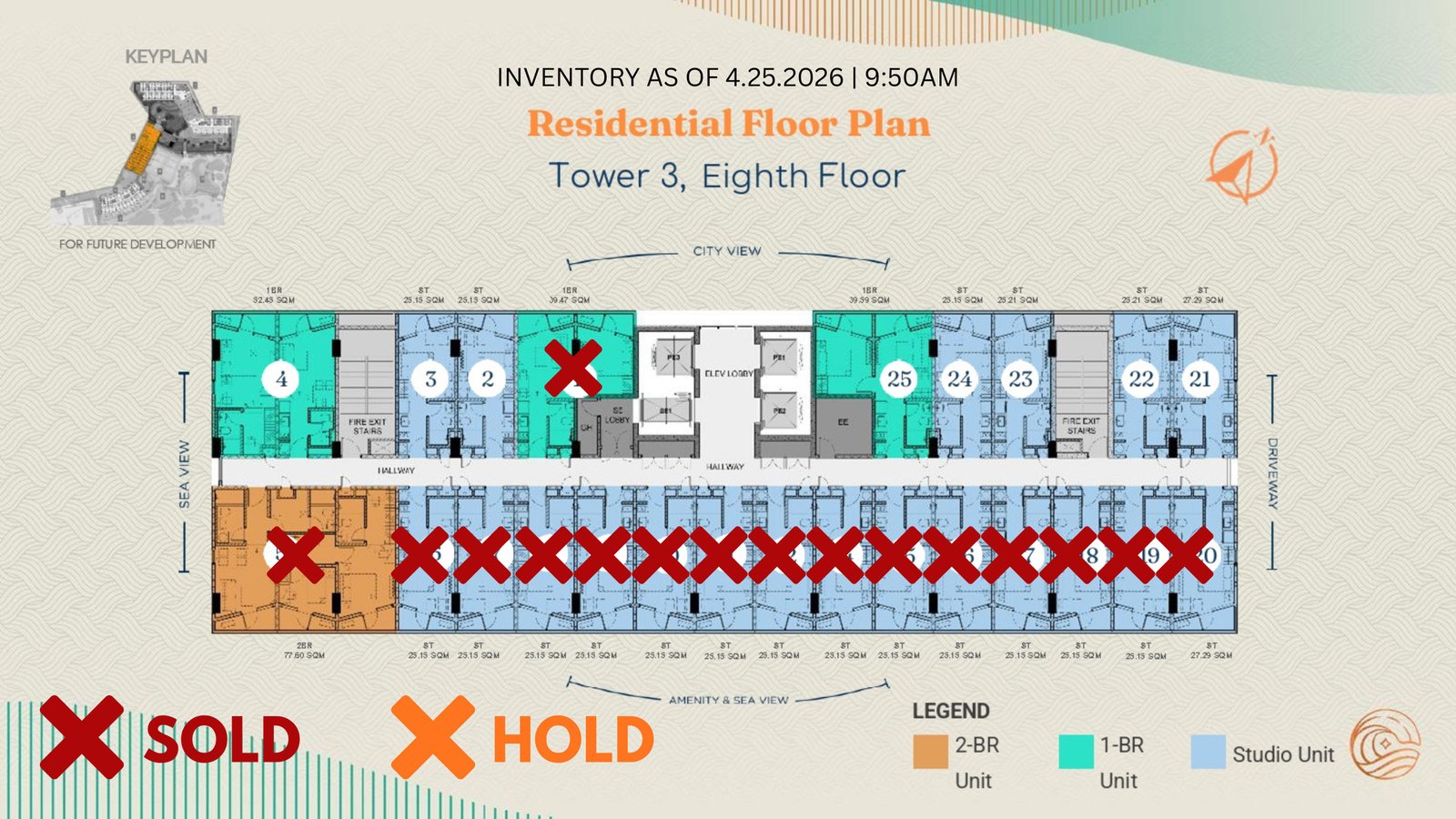 Tower 3 Inventory — 8th Floor · April 25, 2026