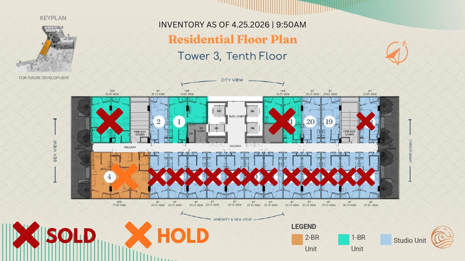 Tower 3 Inventory — 10th Floor · April 25, 2026