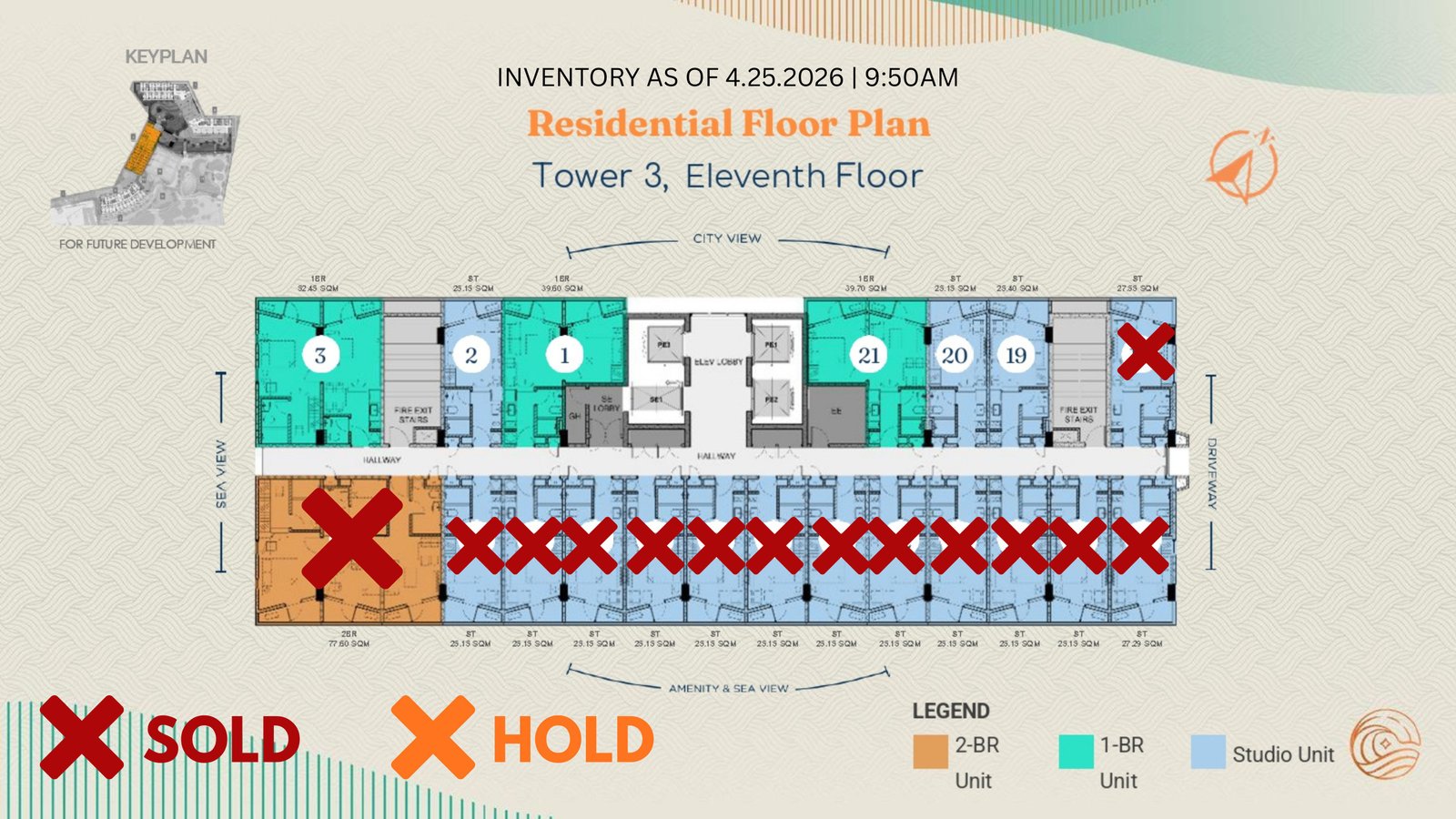 Tower 3 Inventory — 11th Floor · April 25, 2026