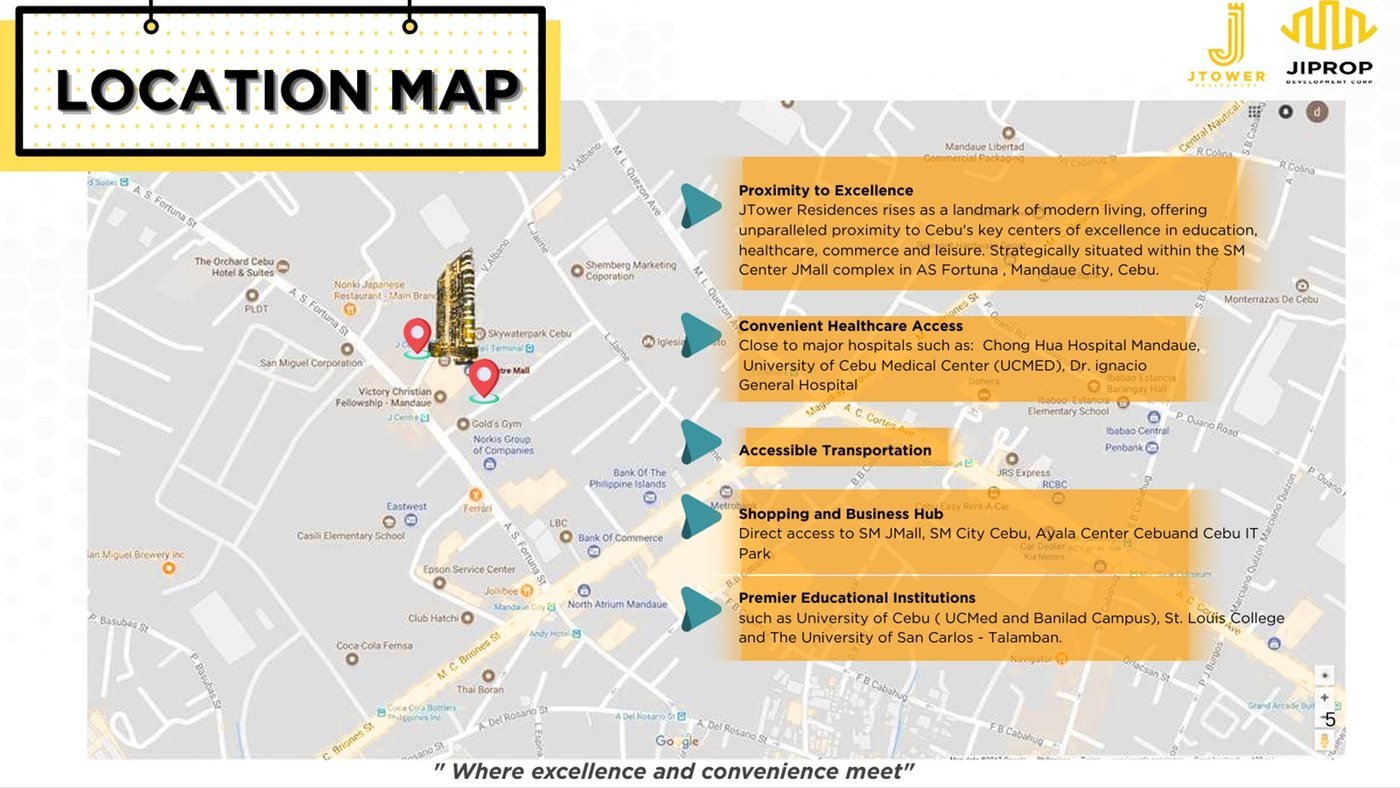 J Tower Residences location map