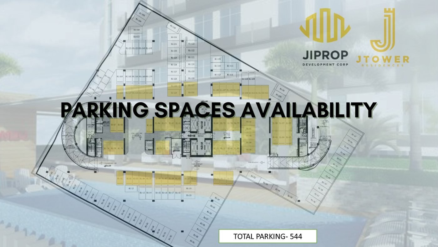 J Tower Residences parking spaces availability showing 544 total parking spaces