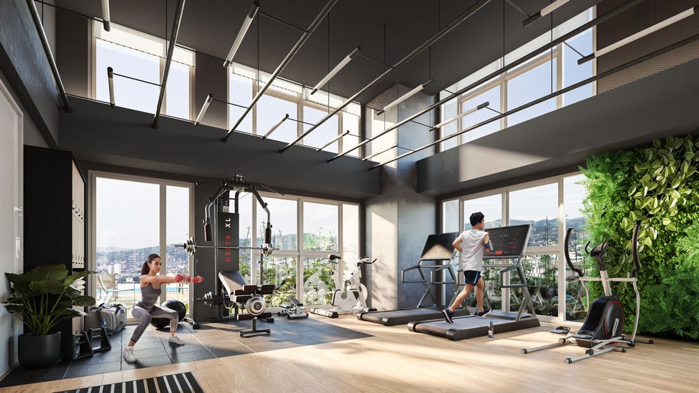 Fitness Center With Entourage