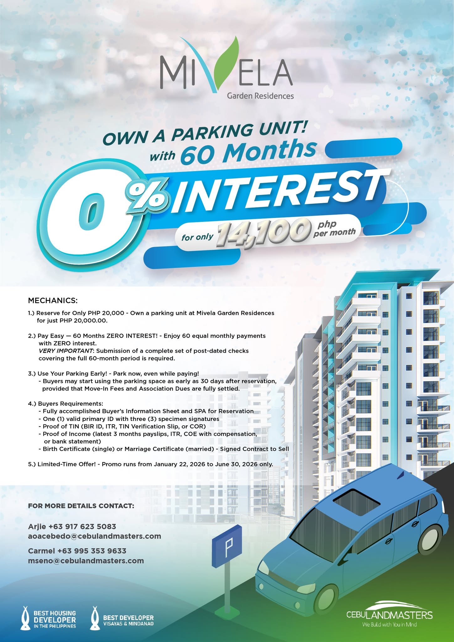 Mivela Garden Residences Parking Promo