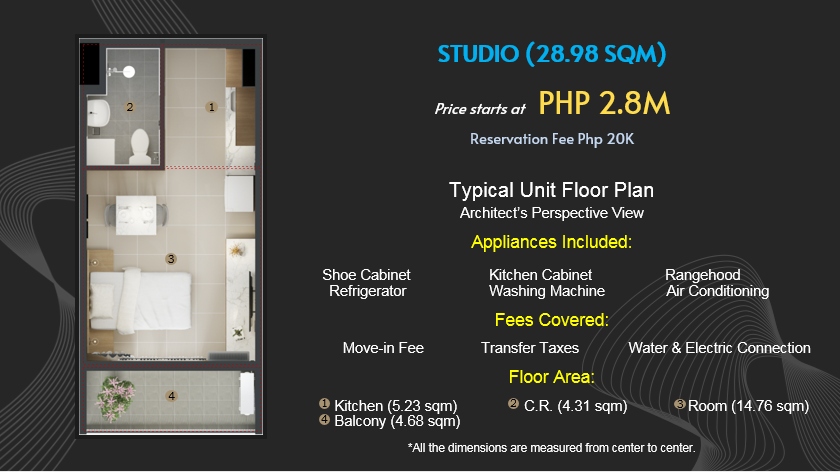 Saekyung Studio Unit Type A Inclusions
